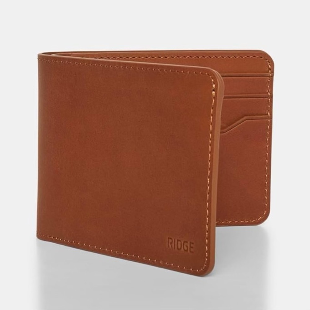 RIDGE Tobacco Brown Billfold Leather Wallet for Men - Picture 4 of 13